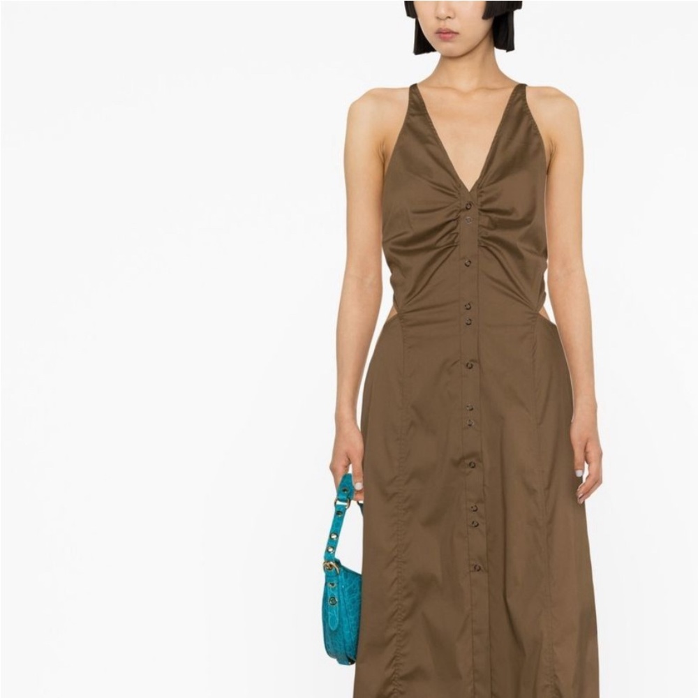 Gani halter style maxi dress brown